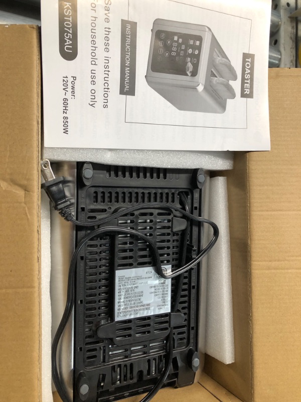 Photo 1 of WHALL Touch Screen Toaster 2 Slice, Stainless Steel Digital Timer Toaster with Sound Function, Smart Extra Wide Slots Toaster with Bagel, Cancel, Defrost (silver)