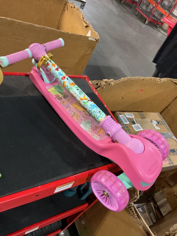 Photo 1 of **HEAVILY USED, GRIP IS BROKEN**Jetson Disney Princess 3-Wheel Kick Kids Scooter, LED Lights on Stem & Light-Up Wheels, Lightweight Frame, Height-Adjustable Handlebar, Lean-to-Steer System, Easy-Fold Mechanism, Ages 3+, JPRNS2-3KIK