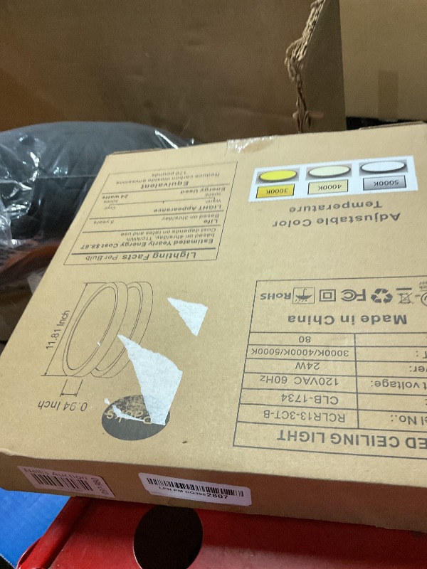 Photo 1 of hykolity 2 Pack 12 Inch Selectable CCT LED Round Flat Panel Light, 24W, 3000K/4000K/5000K, Edge-Lit Flush Mount Ceiling Light Fixture for Kitchen, Bedroom and Closet Room, Black