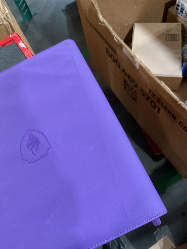Photo 1 of **COVER HAS CUT**Premium Zip Card Binder, Fabmaker 9 Pocket Trading Card Binder, PU Cover Zipper Card Collection Album, Sturdy 360 Side-Loading Card Folder Holder for MTG, TCG, Game Cards, Sports Cards, Purple