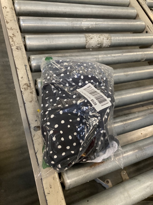 Photo 1 of Aidonger One Piece Swimdress Tummy Control Ruffle Swimsuit for Women Tie Knot Swim Dresses V Neck Bathing Suit Skirt Black Polka Dot