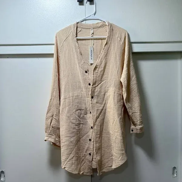 Photo 1 of [Stock Photo similar but not same] Long Sleeve Tan Button Up Shirt