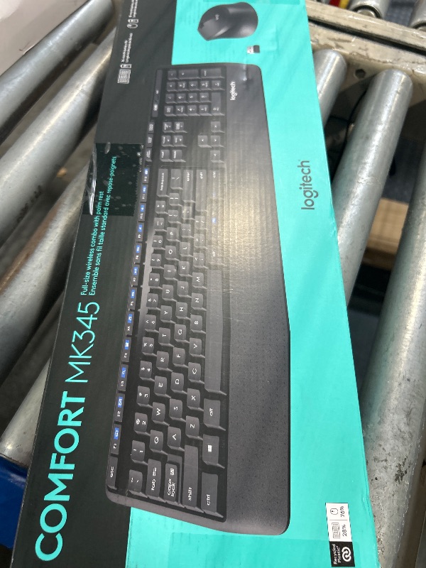 Photo 1 of Logitech MK345 Wireless Keyboard and Mouse Combo with Palm Rest, 2.4 GHz USB Receiver, Compatible with PC, Laptop, Black