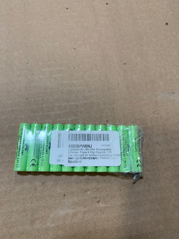 Photo 1 of ** 11 PCS **Lightalent Ni-MH AAA Rechargeable Batteries, Triple A High Capacity 1.2V Pre-Charged for Garden Landscaping Outdoor Solar Lights, String Lights, Pathway Lights (AAA-600mAh-12pack)