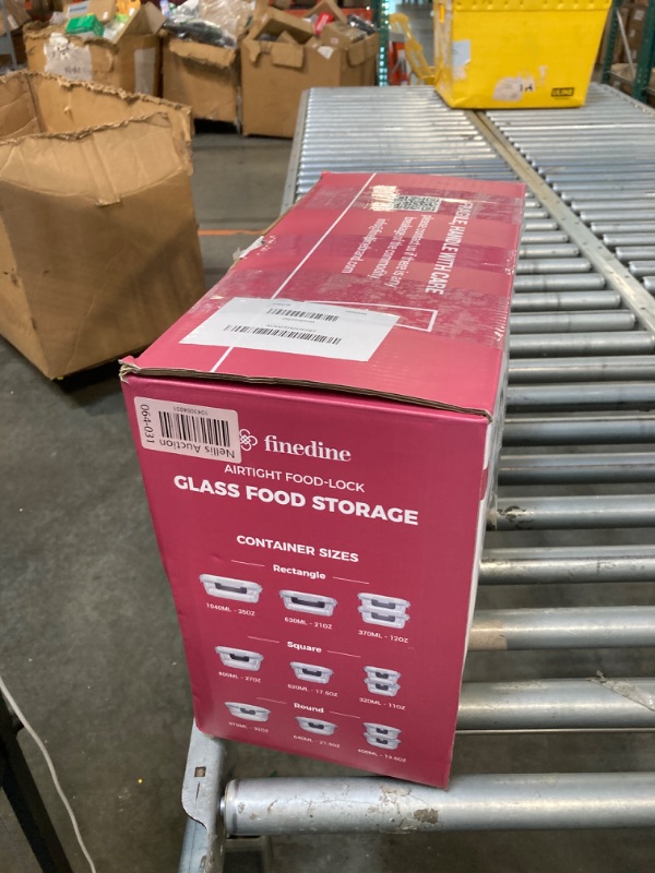 Photo 1 of **MISSING PARTS & LIDS**FineDine 24 Piece Glass Storage Containers with Lids - Airtight, Leak Proof, Dishwasher Safe, Glass Tupper Ware Sets with Lids, Food Storage Containers, Meal Prep Containers, Gray