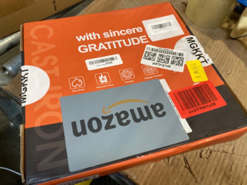 Photo 1 of 1-Piece 10.6 inch Cast Iron Griddle Plate | Reversible Square Cast Iron Grill Pan for Single burner| Double Sided Used on Open Fire & in Oven | Pre-Seasoned |Versatile Baking Griddle