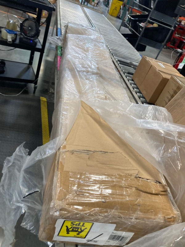 Photo 1 of **WILL NEED TRUCK OR TRAILER**FREDBECK Double 24 x 84 inch Glass Barn Doors 48inch Barn Door with 8FT Hardware Kit & Handle Included,5-Panel Frosted Glass,LVL Wood Panel,Water-Proof PVC Surface,Pre-Drilled Holes,Need Assembly