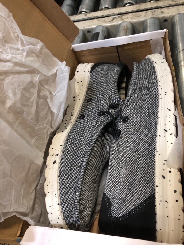 Photo 1 of Machine Washable Comfortable and Stylish Summer Lace Up Loafers for Men Breathable Slip On Casual Loafer Black and Grey Size 13
