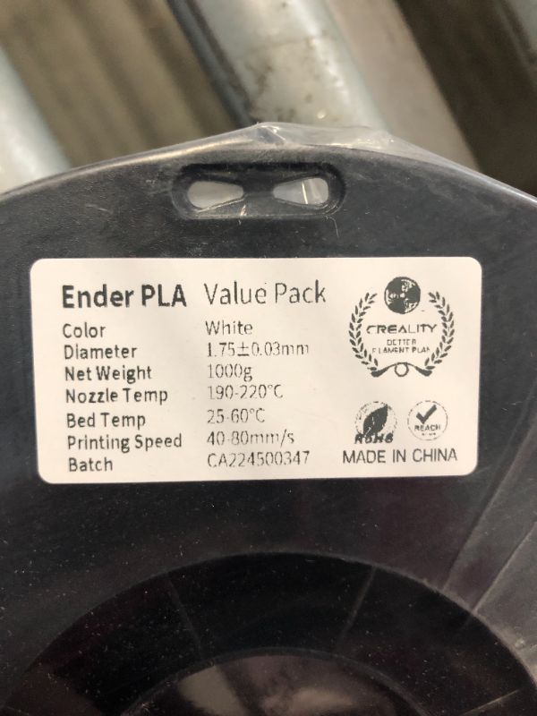 Photo 1 of *** only 1, price locked *** Creality PLA Filament 1.75mm White 2KG, 2 Pack 3D Printer Filament, Bundle 2Kg for 3D Printing,No-Tangling Strong Bonding,Dimensional Accuracy +/- 0.02mm,Fits for Most FDM 3D Printers (White & White)