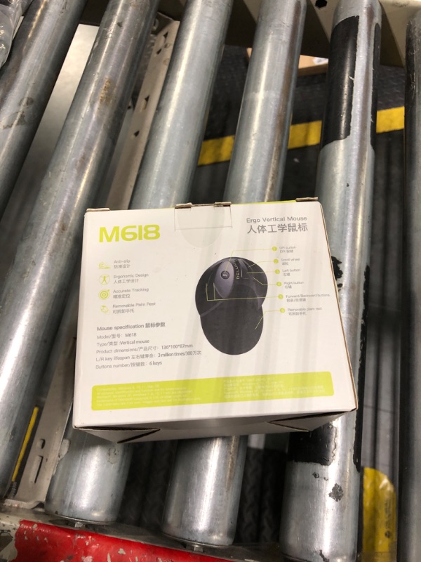 Photo 1 of DeLUX Wired Vertical Ergonomic Mouse, with 6 Programmable Buttons, 4200DPI, Removable Palm Rest, Reduces Wrist Pain and Carpal Tunnel for Medium Hands (M618XU-Black)