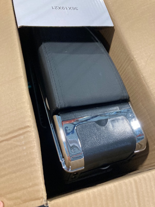 Photo 1 of Tocsho Armrest Box Double Layer Front Center Console Black Leather with Charging 7 USB Ports for Universal Car