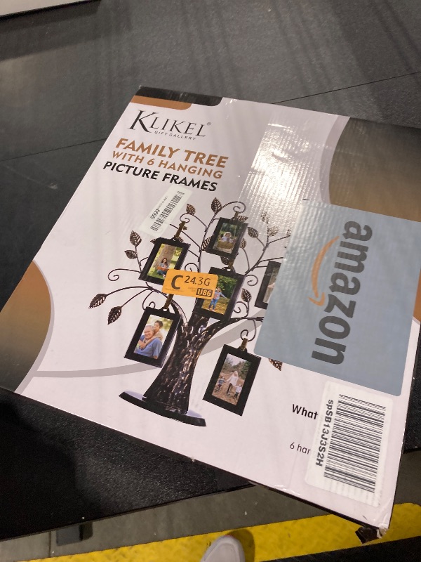 Photo 1 of Klikel Family Tree Picture Frame Stand with 6 Hanging Photo Picture Frames - Medium Metal Tree 12 X 11 - Holds 6 Ornamental 2x3 Frames