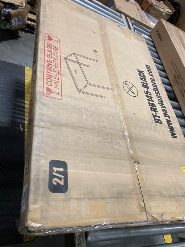 Photo 1 of FDW Dining Table Set Glass Dining Room Table Set for Small Spaces Kitchen Table and Chairs for 4 Table with Chairs Home Furniture Rectangular Modern (Black Glass) Box 2/1