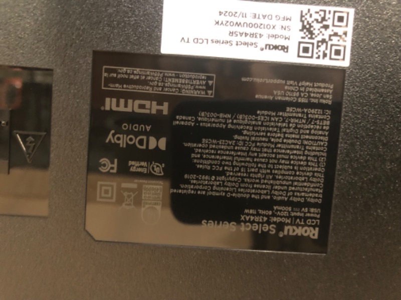 Photo 1 of 43" Class Select Series 4K Smart RokuTV