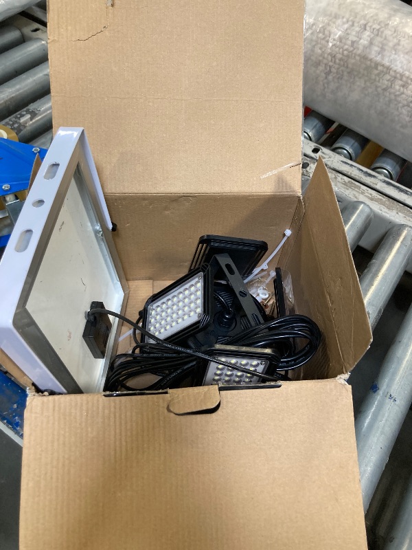 Photo 1 of Solar Pendant Light Outdoor Indoor Solar Powered Motion Sensor Shed Light,144LED 1200LM Daytime Work Light with 5 Lighting Modes Remote Control 4 Heads Light for Garage Gazebo Barn