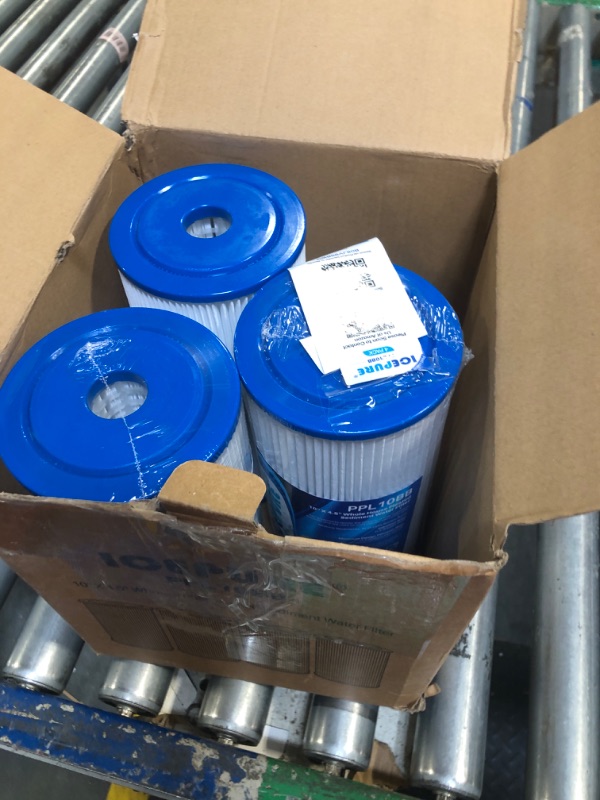 Photo 1 of **MISSING ONE FILTER**
ICEPURE 20 Micron 10" x 4.5" Whole House Sediment Pleated Water Filter Replacement for GE FXHSC, Culligan R50-BBSA, Pentek R50-BB, DuPont WFHDC3001, W50PEHD, GXWH40L, GXWH35F for Well Water, 4PACk