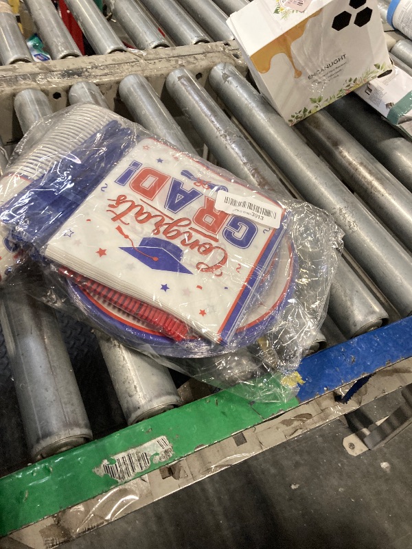 Photo 1 of Red and Blue Graduation Decorations Dinnerware Set, Class of 2025 Graduation Plates and Napkins, Graduation Plates and Cups and Napkins Set for Congrats Grad Party Decorations, Serve 25