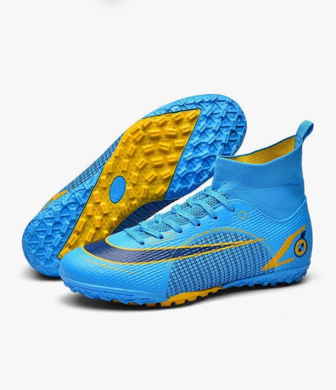Photo 1 of  Soccer Shoes Cleats Outdoor High-Top Football Boots Breathable Athletic Football Training Sneakers Professional Futsal. 