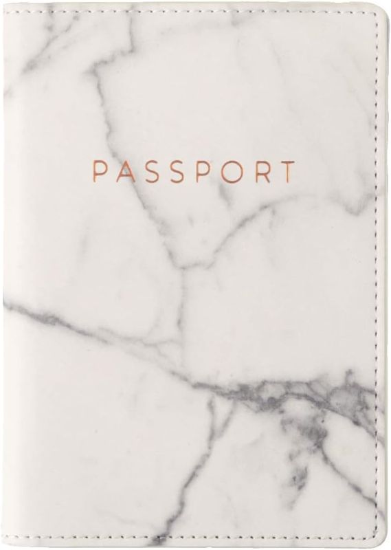 Photo 1 of  World Traveler Travel Passport Cover Case with Storage Pocket, Marble, 6.4X4