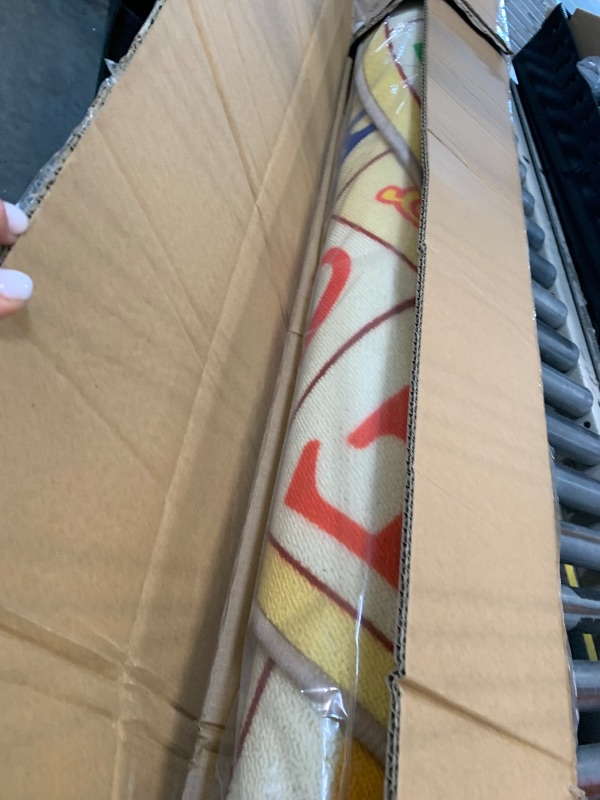 Photo 1 of Booooom Jackson Kids Play Mat Alphabet Round Classroom Rug 6'6'' for Playroom Preschool Library Reading Circle Time Educational Carpet Rubber Backing 79"