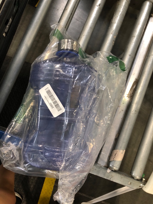 Photo 1 of  *** USED **** New Wave Enviro Iconic 1 Gallon Round BPA Free Water Bottle with Stainless Steel Cap and Integrated Handle, Ideal for Gym and Outdoor Life, Blue