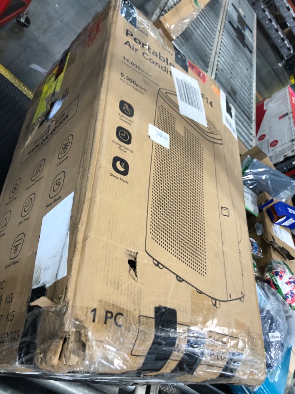 Photo 1 of 14,000 BTU Portable Air Conditioner Cools Up to 750 Sq.Ft, 3-IN-1 Quiet Portable AC Unit with Remote Control & Installation Kits for Large Room, Smart/Sleep Mode, Auto Swing, 24H Timer