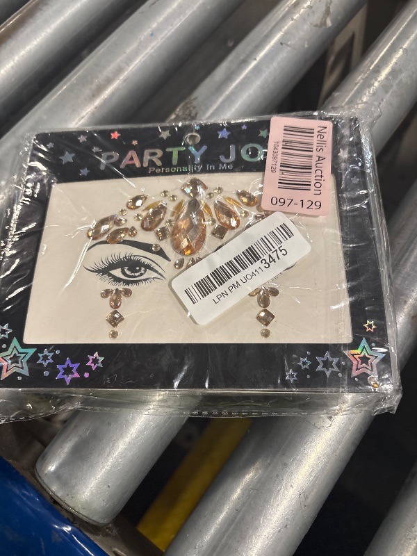 Photo 1 of 12 Sets Face Jewels Mermaid Rhinestones Stick on Temporary Tattoos Body Jewel Crystal Stickers Face Gems for Rave Festival Race Carnival Party