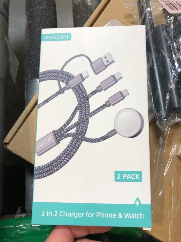 Photo 1 of **ONE PIECE** 2Pack Upgraded 3 in 2 USB C Cable for Apple Watch Charger iPhone Charger USB C Multi Fast Charging Cable Compatible with iWatch Ultra/SE/10/9/8/7/6/5/4/3/2/1 & iPhone 16/15/14/13/12/11/Galaxy S23-4FT
