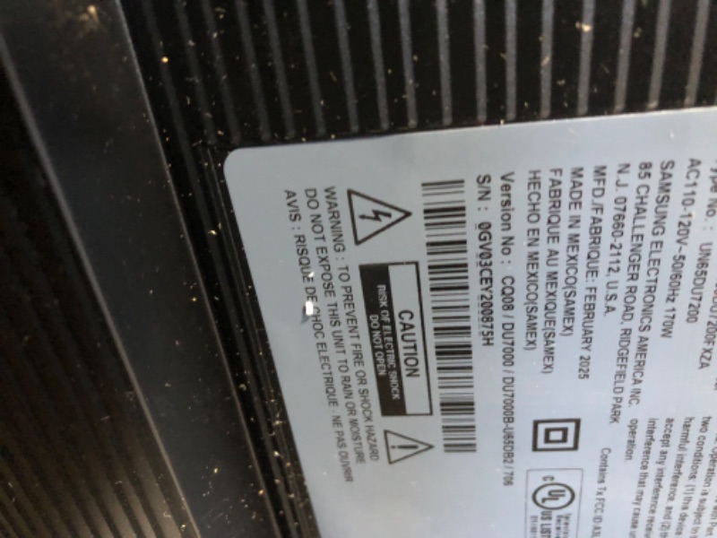 Photo 1 of ****Sold for parts** 
Samsung 65-Inch Class Crystal UHD 4K DU7200 Series HDR Smart TV w/Object Tracking Sound Lite, PurColor, Motion Xcelerator, Mega Contrast, Q-Symphony (UN65DU7200, 2024 Model)