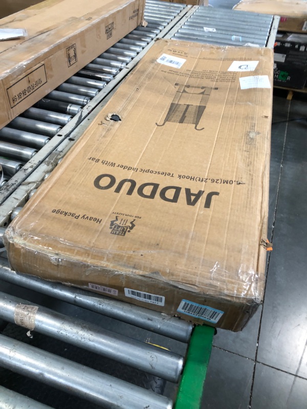 Photo 1 of JADDUO Telescoping Ladder,26.2 FT Extension Ladder,Aluminum Lightweight Telescopic Ladder with 2 Triangle Stabilizers, Telescoping Attic Ladders RV Ladders for Travel