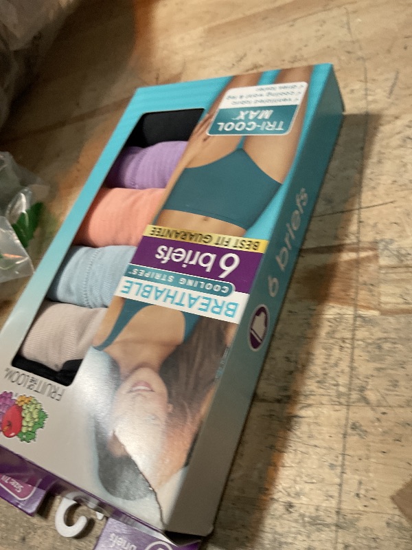 Photo 1 of Fruit of the Loom Women's Breathable Underwear, Moisture Wicking Keeps Comfortable, Available in Plus Size, Cooling Stripes-Brief-6 Pack-Colors May Vary, 7