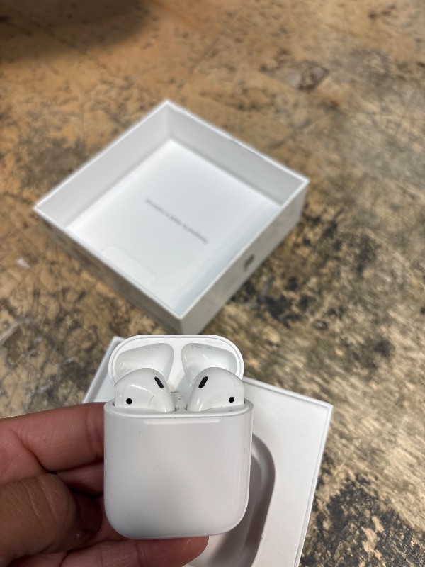 Photo 1 of ***SEE NOTES***
Apple AirPods Wireless Ear Buds, Bluetooth Headphones with Lightning Charging Case Included, Over 24 Hours of Battery Life, Effortless Setup for iPhone