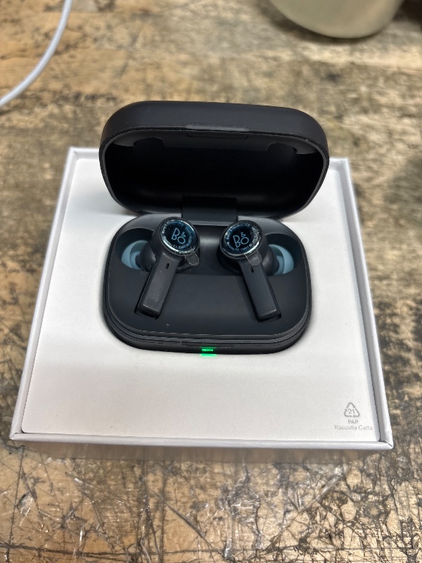 Photo 1 of ***LEFT HEADPHONE NOT FUNCTIONAL*

Bang & Olufsen Beoplay EX - Wireless Bluetooth Earphones with Microphone and Active Noise Cancelling, Waterproof, 20 Hours of Playtime