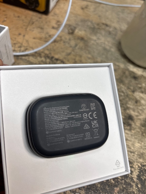 Photo 1 of ***LEFT HEADPHONE NOT FUNCTIONAL*

Bang & Olufsen Beoplay EX - Wireless Bluetooth Earphones with Microphone and Active Noise Cancelling, Waterproof, 20 Hours of Playtime