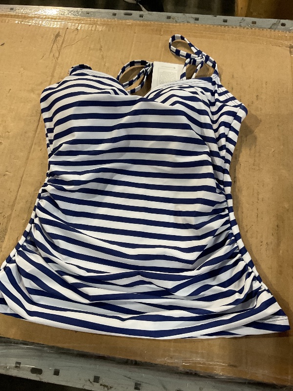 Photo 1 of (Top only) Eomenie Women's Swimsuit Tankini Tummy Control Bathing Suits Two Piece Full Coverage Slim Swim Suits (small) 