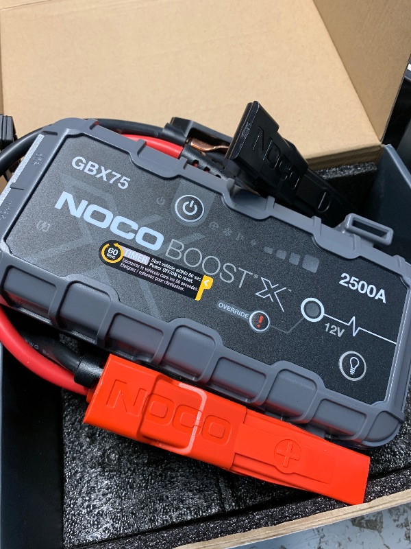 Photo 1 of (not functional)(sold for parts) NOCO Boost X GBX75: 2500A UltraSafe Jump Starter – 12V Lithium Battery Booster Pack, Portable Jump Box, Power Bank 