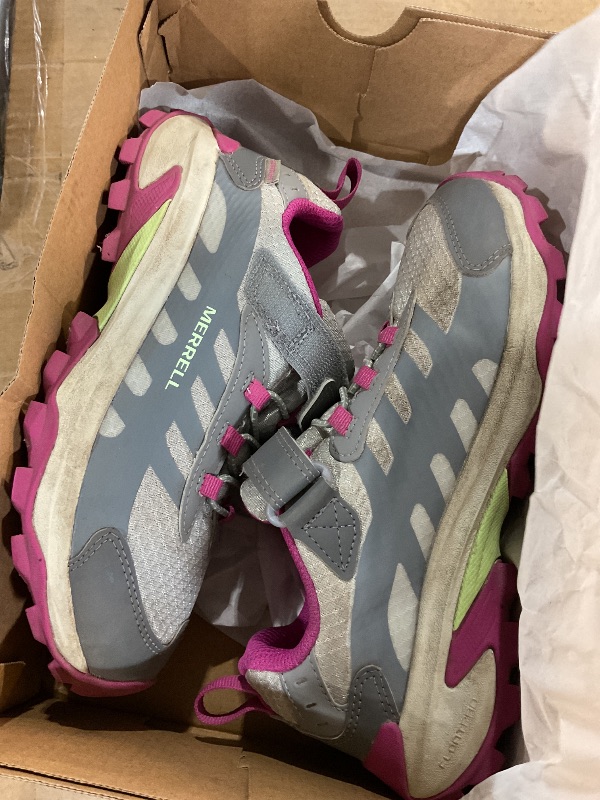 Photo 1 of (See all images) Merrell Moab Speed 2 Low Alternative Closure Waterproof Hiking Shoe, Grey/Berry/Mint, 4 