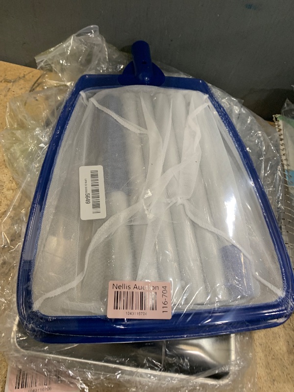 View 2 of POOLAZA Pool Skimmer Net with Pole, Ultra Fine Mesh Pool Nets for Cleaning with Pole, Semi-deep Pool Net Skimmer with 68'' Thickened Aluminum Pole, Pool Leaf Net for Above Ground Pool, Spa & Hot Tub