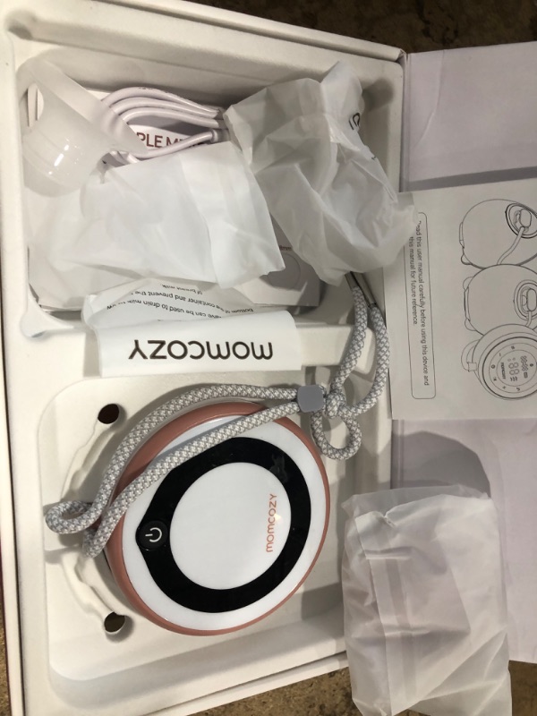 Photo 1 of (POWER TESTED) (MISSING ACCESSORIES)  Momcozy Breast Pump V1 Pro Hospital-Grade, Hands-Free & Portable Wearable Pump, Upgraded Electric Pump with 3 Fine-Tuned Rhythms|15 Levels, Come with Leak-Proof DoubleFit Flange, Cozy Red.