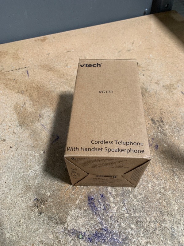 Photo 1 of [New] VTech VG131 DECT 6.0 Cordless Phone - Bluetooth Connection, Blue-White Display, Big Buttons, Full Duplex Speakerphone, Caller ID,Easy Wall Mount, 1000ft Range (White/Grey)