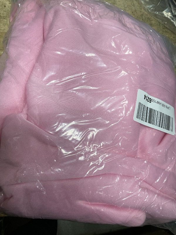 Photo 1 of (MEDIUM) (BAGGED) (PARTIAL SET) RoseSeek Women's 2 Piece Outfits Off Shoulder Sweatshirt Tops and Wide Leg Sweatpants Set Casual Clothing Set Pink Medium