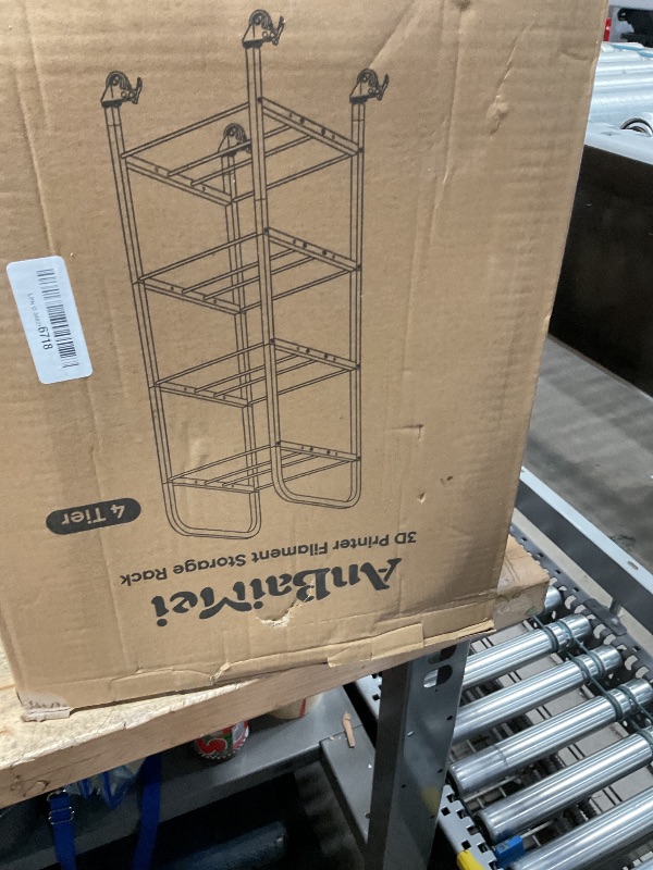 Photo 1 of AnBaiMei 4-Tier 3D Printer Filament Storage Rack with Wheels, Rolling Spool Holder Stand Cart, Holds up to 48×1kg Spools, Heavy Duty Metal Filaments Organizer Shelf for Printing Studio Office Workshop