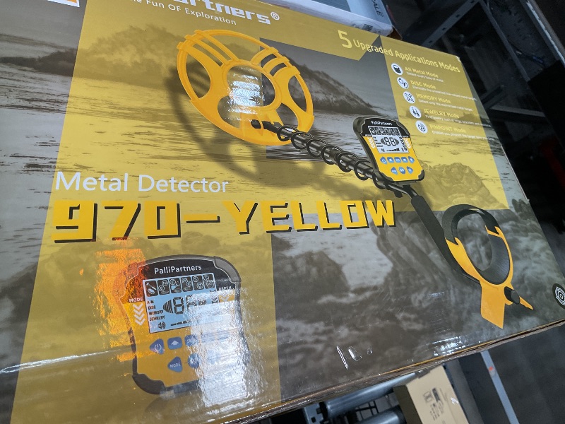 Photo 1 of (Missng pieces) PalliPartners Metal Detector for Adults Waterproof-Professional Higher Accuracy Gold Detector with LCD Display,5 Mode,Advanced DSP Chip 12" Coil(Yellow)