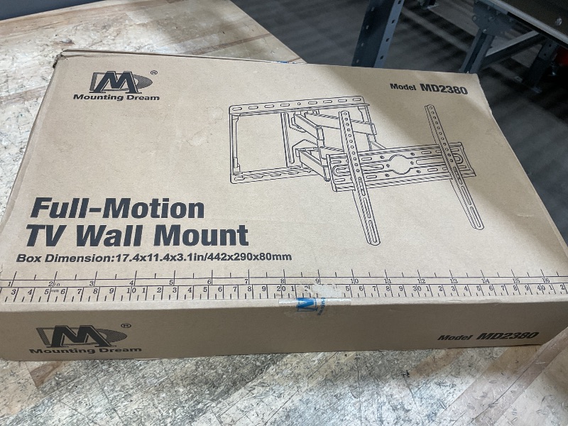 Photo 1 of ***(MISSING HARDWARE/ LOSSE HARDWARE IN BOX)***Mounting Dream TV Wall Mount for 32-65 Inch Television,Mount with Swivel and Tilt, Full Motion Bracket with Articulating Dual Arms, Fits 16inch Studs, Max VESA 400X400 mm, 99lbs, MD2380