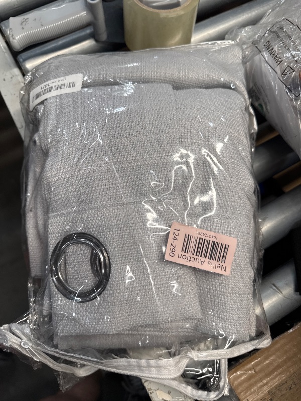 Photo 1 of (BAGGED) (USED/FAIR) MIULEE Light Grey Faux Linen Textured Curtains 96 Inch Length 2 Panels Set for Living Room Bedroom Privacy Casual Weave Farmhouse Burlap Semi Sheer Grommet Top Light Filtering Window Drapes, W37 x L96