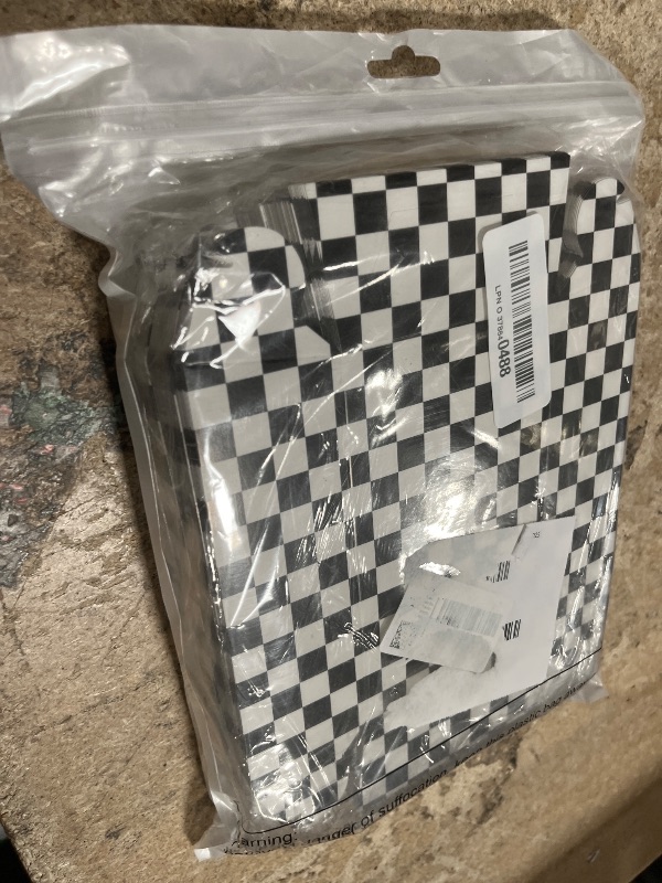 Photo 1 of 100 Pieces Checkered Paper Food Trays 2 lb Race Car Birthday Party Supplies Plaid Black and White Popcorn Trays Hot Dog Chips Baskets Small Food Boats, Need to Assemble