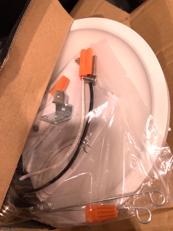 Photo 1 of 10.5-Watt Integrated LED Flush Mount 7.5 in. White Round Dimmable Flat Panel Ceiling with Color Change 5CCT


