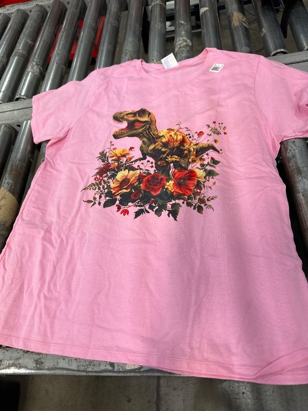 Photo 1 of  T Rex Dinosaur FLOWERS T-Shirt, XL