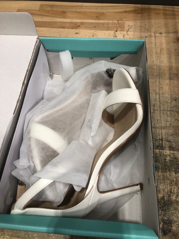 Photo 1 of Ankis Gold White Nude Stiletto Heels for Women 4 Inches, Open Toe Ankle Strap Heeled Sandals for Dressy Wedding Party