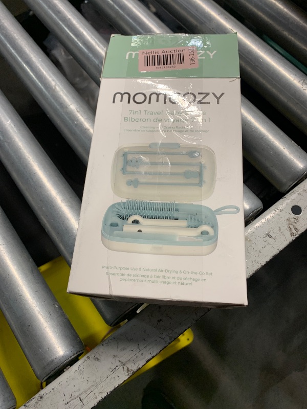 Photo 1 of ***(MISSING PARTS)***Momcozy Bottle Brush Set - Baby Bottle Cleaner Kit with Silicone Brush, Nipple Brush, Straw Brush, Soap Dispenser, Drying Rack - 7 in 1 Bottle Cleaning Tool for Home and Travel